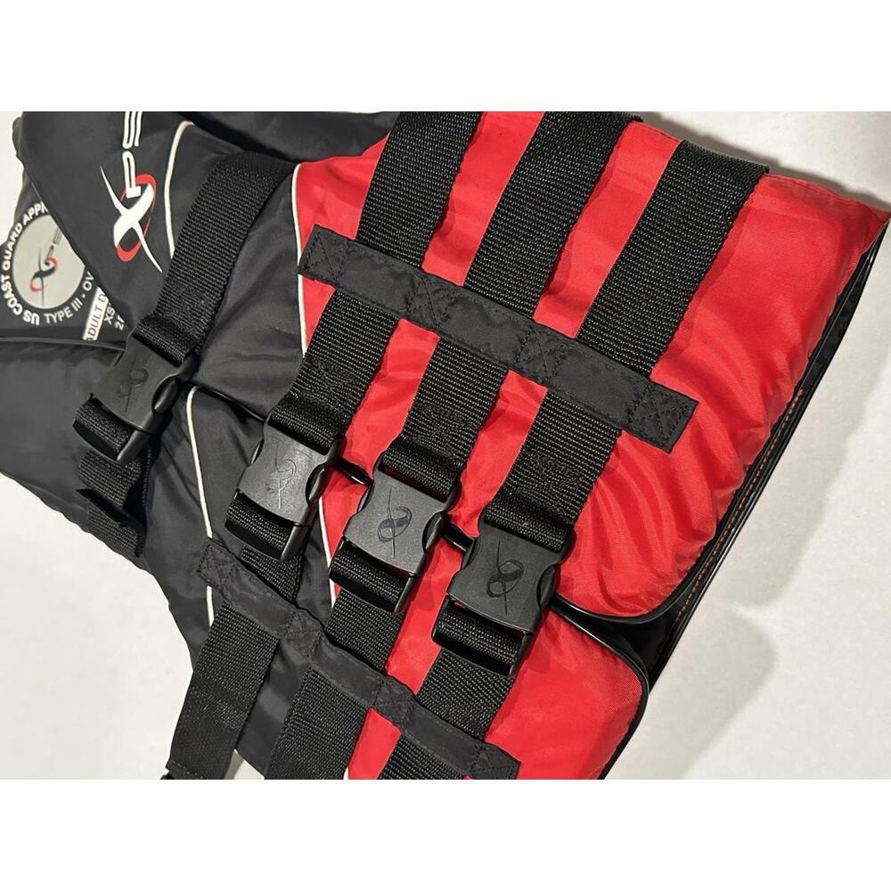XPS Adult Dual Size Life Jacket US Coast Guard Approved Red and Black XS 28"-32" - Picture 4 of 7